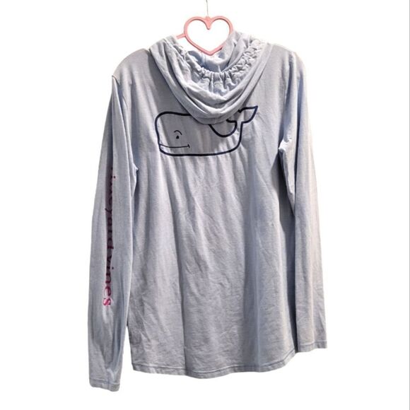 Vineyard Vines Hoodie Tee Shirt Blue Pink Long Sleeve Edgartown Lightweight XS - Picture 3 of 6
